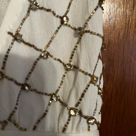 Free people cream and gold detail backless body suit size small - Picture 4 of 12